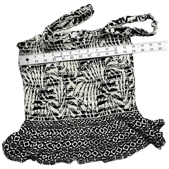 Patrons Of Peace Boho Palm Leaf Geo Print Smocked Peplum Top Size Medium - Picture 8 of 8